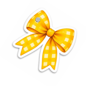 Baldosa Acrílica para Pestañas con Lazo Amarillo y Blanco, Diseño Gingham Sostenible, Impresión de Logotipo Personalizado, Baldosa de Belleza con Imanes, Servicio OEM - Product Image 5