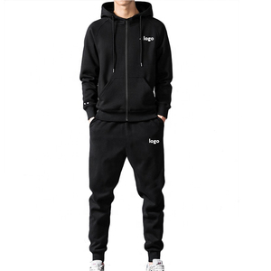 Nouvelle Collection 2026 – Survêtement Homme Premium Personnalisable avec Logo – Streetwear et Gym – Qualité Supérieure 100% Coton – Ensemble Hoodie et Pantalon de Survêtement Noir - Product Image 1