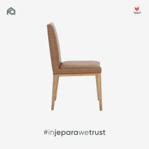 Wholesale Modern <b>Teak</b> Dining <b>Chair</b> with PU Leather Upholstery for Cafe Restaurant Hotel Villa in Indonesia - Product Image 5