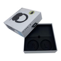 Boîte d'emballage personnalisée pour casque sans fil avec logo, design tendance pour produits électroniques, gaufrage, impression avec pelliculage mat