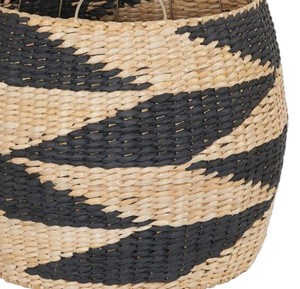 <b>Large</b> Water Hyacinth <b>Basket</b> with Zebra Pattern Handmade <b>Storage</b> <b>Basket</b> for Laundry Blanket Toy Home Decoration - Product Image 3