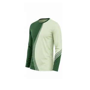 T-shirts à manches longues pour hommes, polyester premium, imprimé sportif, col rond, vêtements décontractés pour tous les jours, fournisseur OEM ODM, vente en gros, séchage rapide - Product Image 2