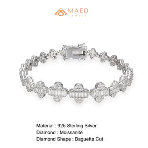 925 Sterling <b>Silver</b> Moissanite Bracelet Fashion Jewelry Pave Link Bracelet <b>for</b> Women <b>Men</b> Elegant Gift Fine Jewelry New York City - Product Image 6