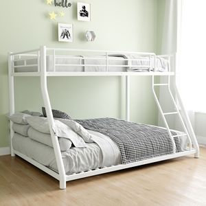 Lit superposé en métal robuste, taille double sur grand lit, avec escalier amovible et rangement de 12 pouces pour adolescents et adultes - Product Image 4