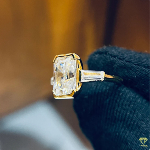 Exclusive Pear & Princess Cut VVS Moissanite Diamond <b>Ring</b> <b>Crafted</b> in 925 Sterling Silver for Woman - Product Image 3