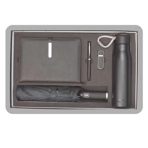 5PCS Personalized Embossed PU Leather Corporate <b>Gift</b> Set Notebook Pen Keychain Water Bottle Umbrella Customized Color <b>Gift</b> <b>Box</b> - Product Image 1