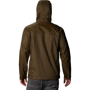 Chaqueta impermeable con capucha para hombre, color verde oliva, deportiva, con cierre, para otoño. - Product Image 3