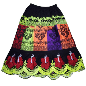 Latest Fashion Women's Casual <b>Skirt</b> Floral 100% Cotton Fabric <b>Elastic</b> Waistline High Street Style A-Line Quick Dry - Product Image 5