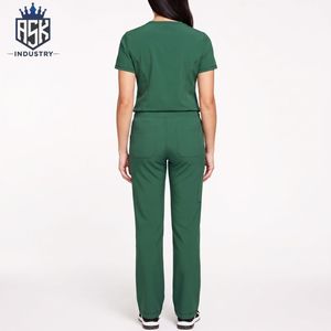Exclusive <b>Suit</b> Stretch <b>Scrubs</b> Medical Uniform Woman Nurse Sets Hospital Lab Cotton Fabric Women Doctor's <b>Scrub</b> <b>Suit</b> OEM Size - Product Image 5