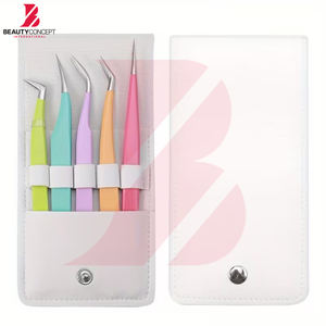 Pince à épiler pour extensions de cils Mega Volume à pointe fine, professionnelle, à 90 degrés et en forme de botte, pour éventails 10D+, testée à la main pour une précision optimale - Product Image 3