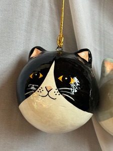 Kashmir Paper Mache Cat <b>Face</b> Ornament Handmade Cat Christmas <b>Tree</b> Ornament Cute Cat <b>Face</b> Paper Mache Hanging Ornament Cat <b>Face</b> - Product Image 4
