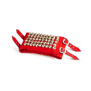 Almohadilla Ghungroo para Campanas de Tobillo Kathak de Latón de 5 Líneas, Almohadilla de Terciopelo, Correa Ajustable, Hecha a Mano, Imitación Antigua, Bharatanatyam Clásico - Product Image 5