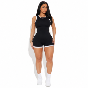 Vestido de tenis para mujer con cuello mandarín, sin mangas, cremallera frontal, falda acampanada, elástico deportivo, color liso, para cancha, con logo personalizado - Product Image 1