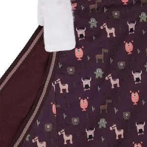Couverture imperméable pour cheval avec rabat de queue moyen et 2 sangles de fixation aux jambes, motif animalier violet foncé, pour toutes les saisons - Product Image 3