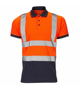 Polos unisexes haute visibilité pour hommes, deux tons, polyester, réfléchissants, sécurité, pas chers, classe 2 - Product Image 5