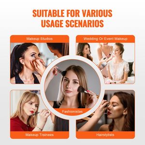 Grande 14.6 pollici portatile per il trucco del treno 6 livelli vassoi professionali nero organizzatore di stoccaggio per donne ragazze - Product Image 6