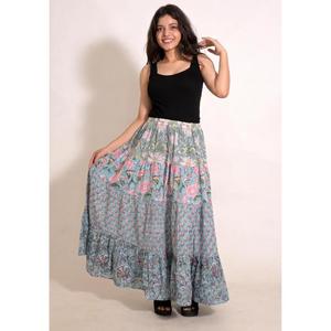 Indian Cotton <b>Patchwork</b> Printed Long Maxi <b>Skirt</b> Handmade Bohemian Festival <b>Skirt</b> Gift for Her - Product Image 3