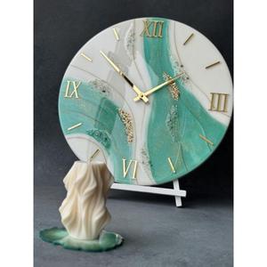 Stylish Decorative Resin Wall <b>Clock</b> With Marble Pattern And Silent <b>Movement</b> For Luxury Interior Decoration - Product Image 2