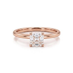 IGI Certified 10K 14K 18K Solid Gold Asscher Lab Grown Diamond Solitaire Ring Platinum Engagement <b>Bridal</b> Ring Minimalist Ring - Product Image 6