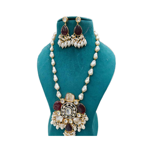 Bijoux de mode de mariée élégants du fabricant indien-Zircon en acier inoxydable plaqué or AD CZ Kundan de qualité supérieure - Product Image 1