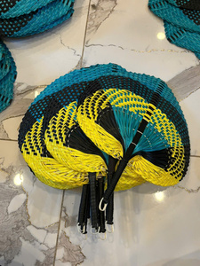 Hot Selling Woven <b>Bamboo</b> Handfan Handmade <b>Straw</b> Leaf Fan For Rustic Wedding Decoration Summer Cooling Gift - Macy - Product Image 4