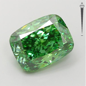 Diamante Cultivado en Laboratorio con Certificación IGI, Corte Cojín Alargado de 3.51 CT, Color Verde Intenso Fantasía, Claridad VVS2, CVD LG 741533267, ROYAL GEMS - Product Image 1