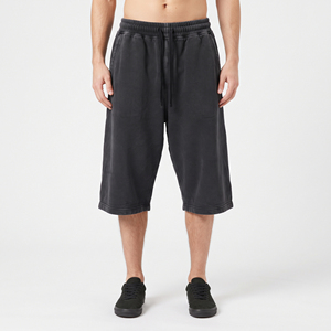 <b>Men's</b> <b>Long</b> Length Capri Sweat <b>Shorts</b> 100% Cotton Fleece Mid Drawstring Waist Loose Fit Breathable Sport Wear Sweat <b>Shorts</b> <b>Men</b> - Product Image 1