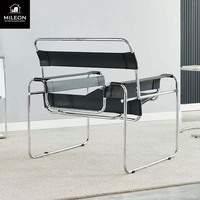 Fauteuil de salon design nordique, moderne et minimaliste, en cuir créatif, chaise individuelle pour salon et chambre, chaise photo populaire