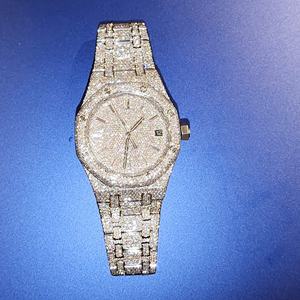 Reloj de Pulsera Exclusivo para Hombre 2024 de Acero Inoxidable con Diamantes Cultivados en Laboratorio Claridad VVS Estilo Ejecutivo Esfera de Cristal Reloj de Lujo - Product Image 5