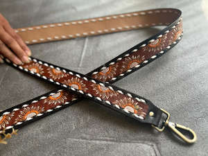 สายหนังแท้ใหม่สำหรับเปลี่ยนสายคล้องกระเป๋าแบบตะวันตกที่ถอดออกได้สายคล้องกีตาร์/กล้องพร้อมสแน็ปทองเหลือง - Product Image 4