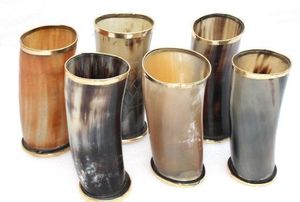 AAISH HANDICRAFTS Vasos de Cuerno de Búfalo, Forma Natural, Pulidos a Mano, Decoración Rústica para el Hogar, Vasos de Cuerno - Product Image 3