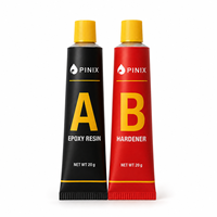 Colle époxy AB transparente à prise rapide 20g+20g pour étiquette privée, mélange 1:1, pour remplissage de joints, réparation de vélos, automobiles et bricolage, tubes en aluminium