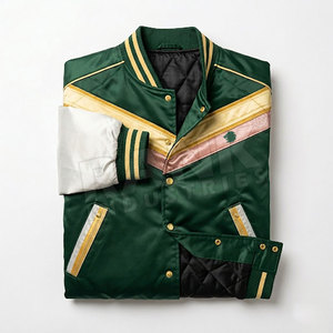 New Trending High Quality Made Winter Wear Satin Varsity Jacket New Arrival Satin Varsity Winter Jacket - Product Image 6