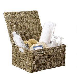 Seagrass Storage <b>Basket</b> <b>with</b> <b>Lid</b> Handmade Storage <b>Basket</b> Wholesale eco-friendly Made in Viet Nam - Product Image 6