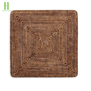 Eco-friendly Rattan Charger <b>Plate</b> Wall Decoration Round Flower Rattan Placemat Home Rattan Table <b>Mats</b> OEM Made In Vietnam - Product Image 3