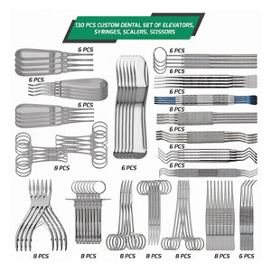 Ensemble d'instruments chirurgicaux dentaires allemands : Élévateurs, seringues, détartreurs, ciseaux, manche de scalpel – Professionnel, en acier inoxydable, manuel MOL - Product Image 1