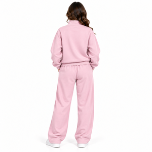 Unisex Active Wear Half Zipper Tracksuit Wholesale Custom Manufacture Athletic Jogger Full Length 100% Cotton <b>Fleece</b> Breathable - Product Image 2
