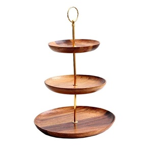 ฐานวางเค้กทรงใบไม้ วัสดุโลหะคุณภาพสูง ชุบทอง - Product Image 3