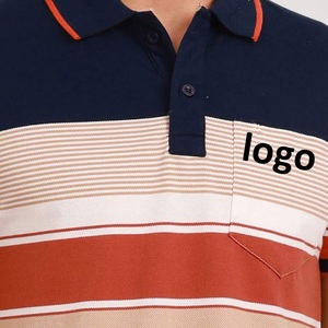 Precios al por mayor: Tejido de poliéster de lujo de última tendencia para hombre, sólido, antiarrugas, personalizado para polos con logotipo bordado. - Product Image 6
