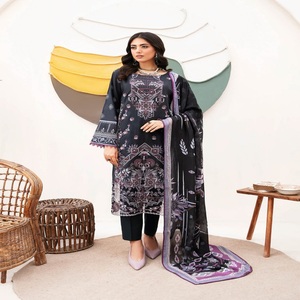 Ramsha Vol MASHAAL-11 3 pièces costumes indiens pour femmes robe de pelouse de luxe avec Salwar Kameez boutique élégante longues robes indiennes - Product Image 4