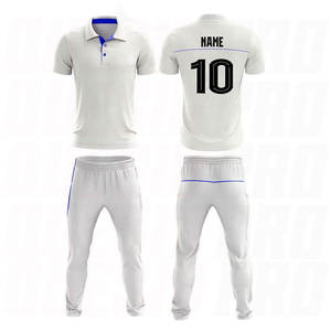 Uniforme de Cricket de Alta Calidad, Conjunto Blanco con Logotipo de Marca y Nombre del Equipo, Jersey Transpirable para Partidos y Prácticas - Product Image 1