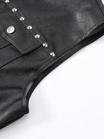 Gilet en cuir PU noir pour homme, best-seller, clouté, sans manches, coupe ajustée, style motard, pour soirée et streetwear, avec option OEM
