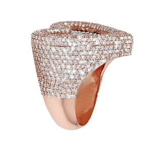 Rose Gold Plated Diamond <b>Ring</b> Women's Luxury Round Brilliant Cut Natural <b>Stone</b> Party Jewelry - Product Image 2
