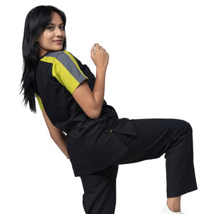 Conjunto de Uniforme Médico Personalizado para Mujer, Top Elástico con Pantalones con Cordón, Ropa de Trabajo Médica Profesional al por Mayor - Product Image 2