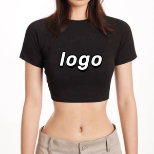 Camiseta Corta de Moda Popular 2024 para Mujer con Logotipo Personalizado, Camiseta Ajustada - Product Image 1