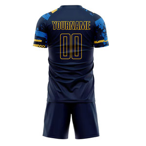 Nouvel ensemble complet de maillots de football unisexes de haute qualité en gros, ensemble uniforme à manches courtes, vêtements d'entraînement de football imprimés - Product Image 3