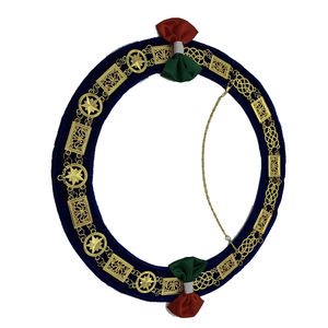 Collar de Emulación Rito Anatólico Inglés con Turquesa Moiré y Bordado Artesanal, Regalia Masónica, Collar de Oficial del Arco Real - Product Image 5