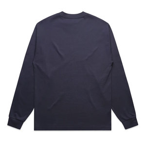 T-shirt à manches longues en coton respirant et confortable pour homme, col rond classique, coupe ample - Product Image 2