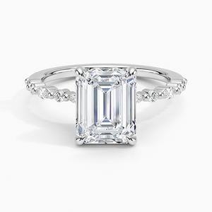 Bague SOJ 047 en argent plaqué 925, coupe émeraude, luxe, petite, torsadée, en forme de vigne, avec moissanite 2 carats couleur D VVS1, certifiée GRA - Product Image 1