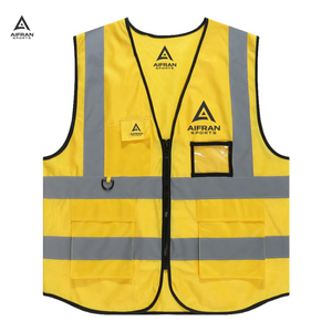 Gilet de sécurité réfléchissant personnalisé AIFRAN, tissu en maille haute visibilité, respirant, vêtements de travail, logo personnalisé, vente en gros - Product Image 3